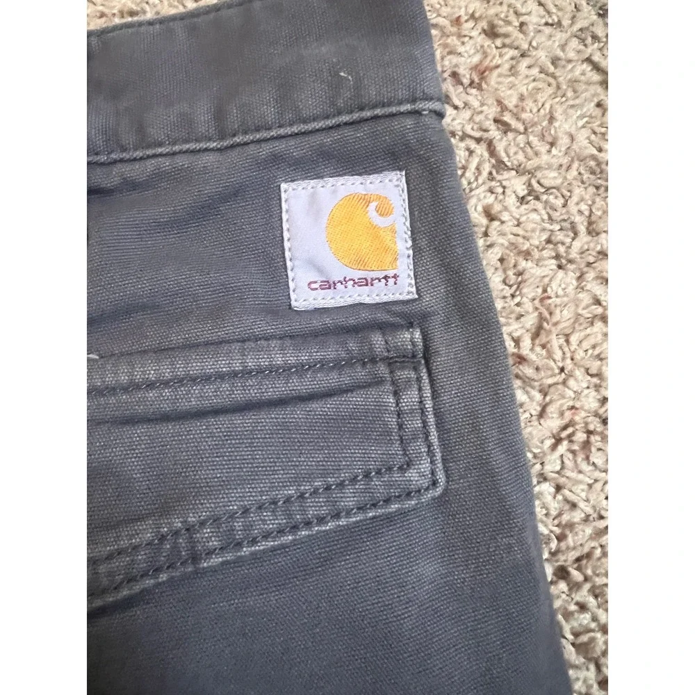 Carhartt Mens Relaxed Fit Cargo Shorts Gray Cotton Canvas Utility Workwear 36